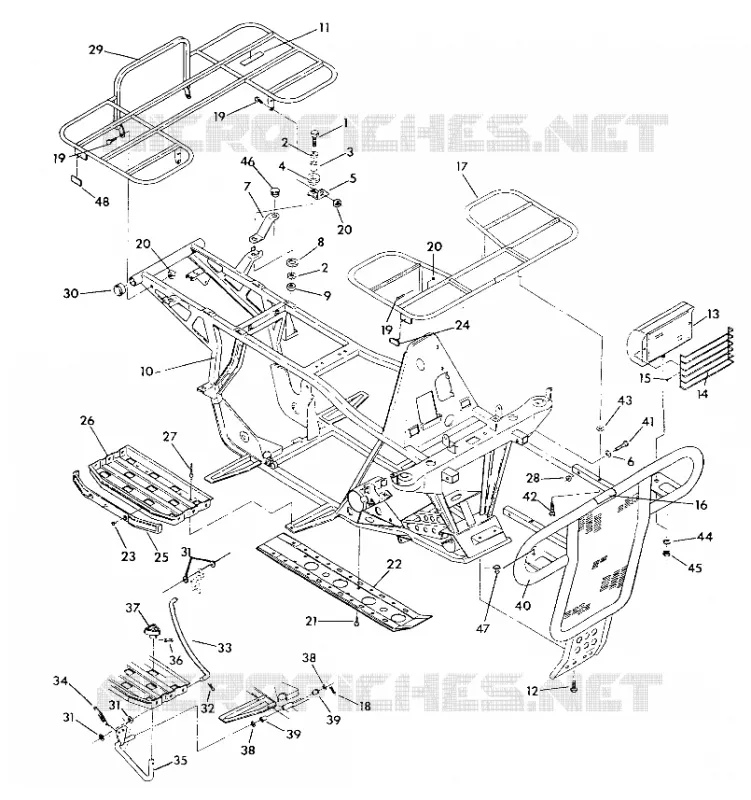 FRAME ASSEMBLY W/RACKS SWEDISH 350 4X4 (4923732373003A)