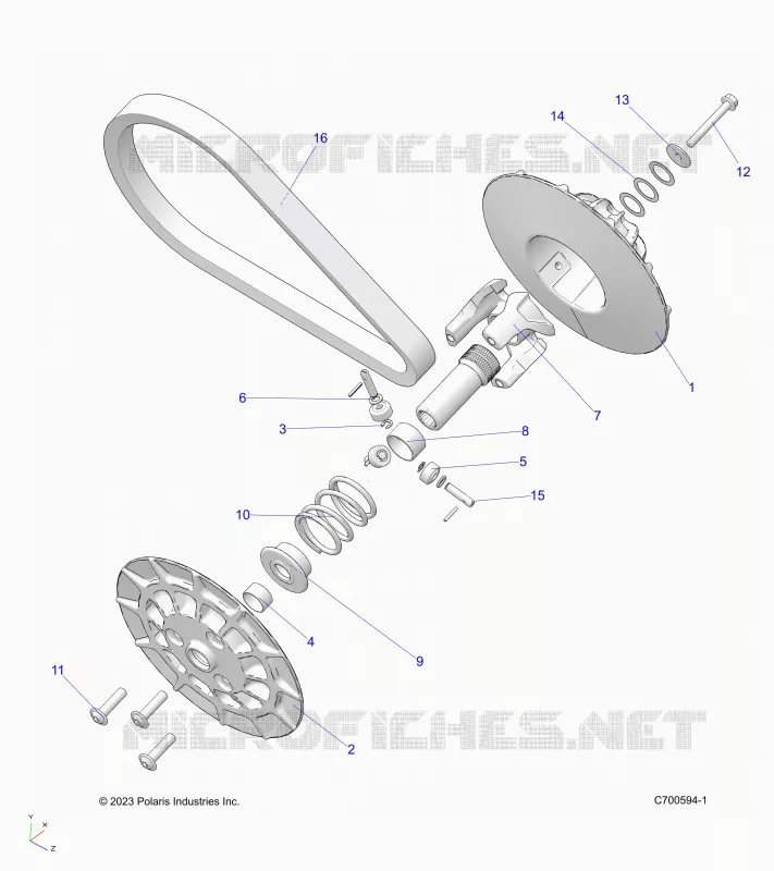 DRIVE TRAIN, SECONDARY CLUTCH