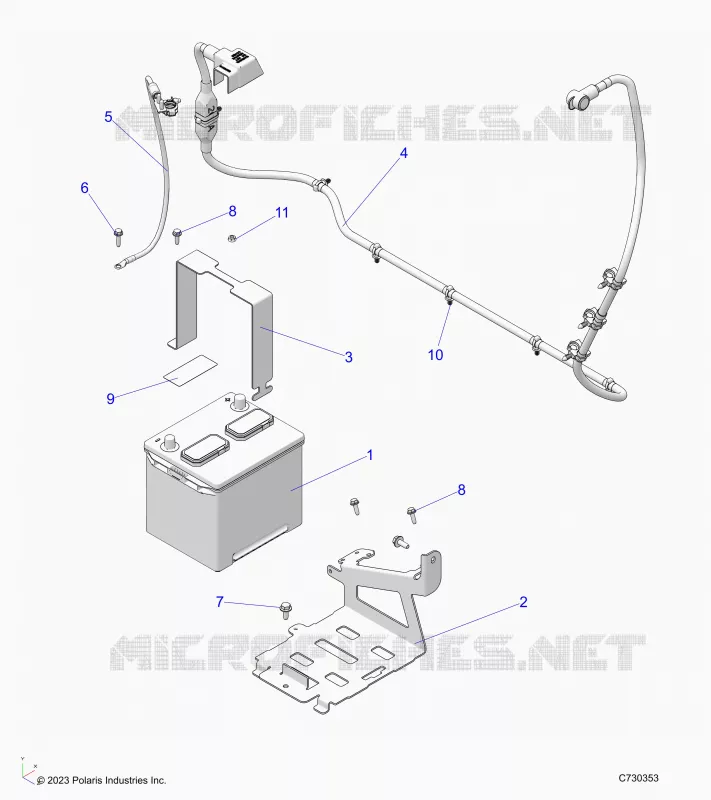 ELECTRICAL, BATTERY WITH CABLES, 12V