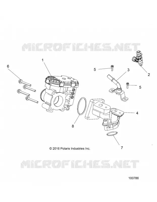 ENGINE, THROTTLE BODY AND FUEL RAIL