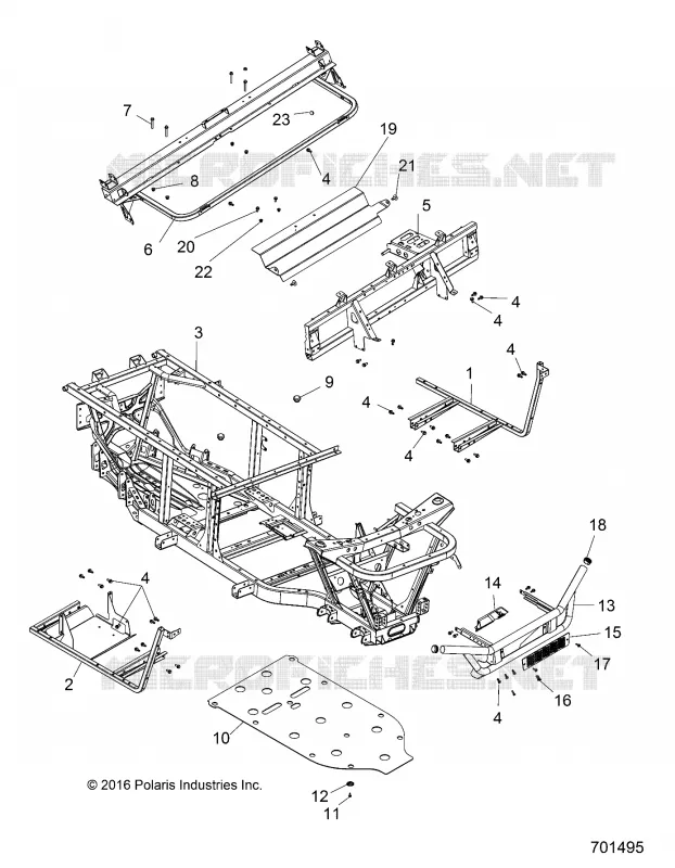 CHASSIS, FRAME AND FRONT BUMPER
