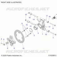 REAR SUSPENSION HUBS, CARRIER AND BRAKE DISC