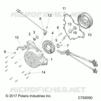 ENGINE, STATOR AND FLYWHEEL