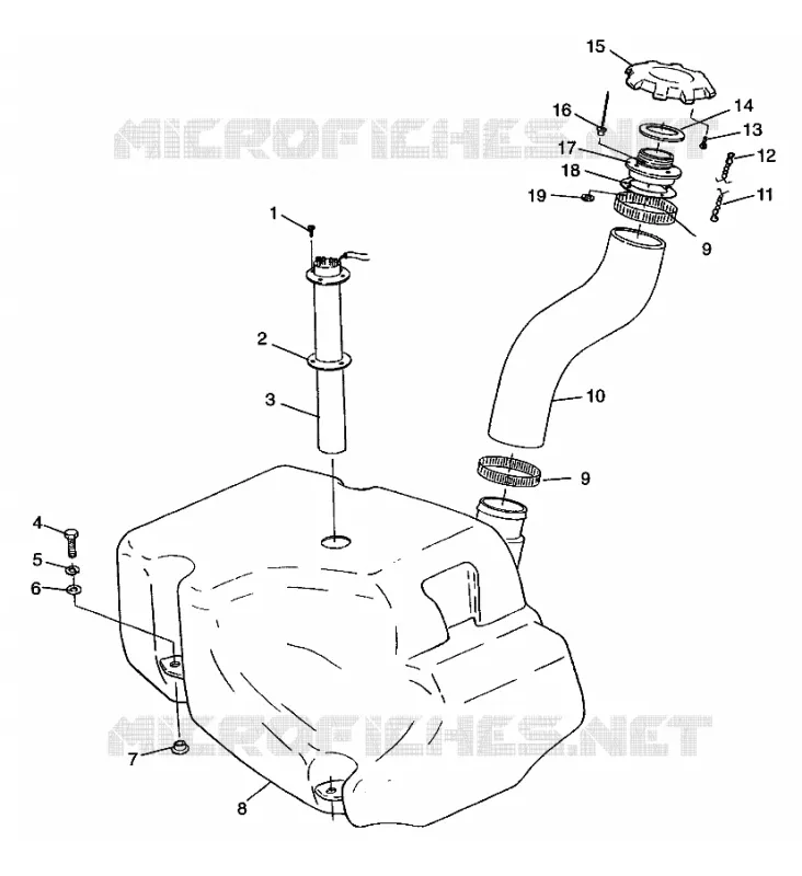 FUEL TANK HURRICANE B974473 AND INTL. HURRICANE I974473 (4941044104A010)