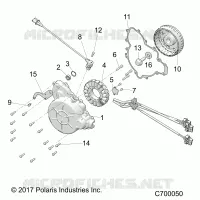 ENGINE, STATOR AND FLYWHEEL