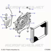 ENGINE, COOLING SYSTEM, RADIATOR, FAN & OVERFLOW BOTTLE