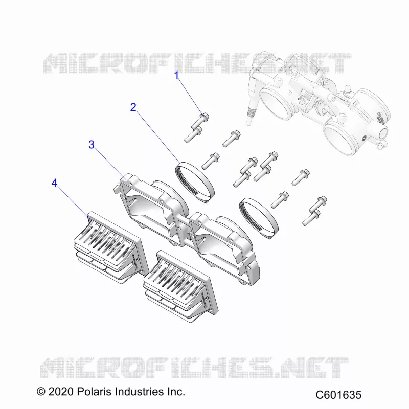 ENGINE, REED VALVE AND THROTTLE BODY ADAPTOR