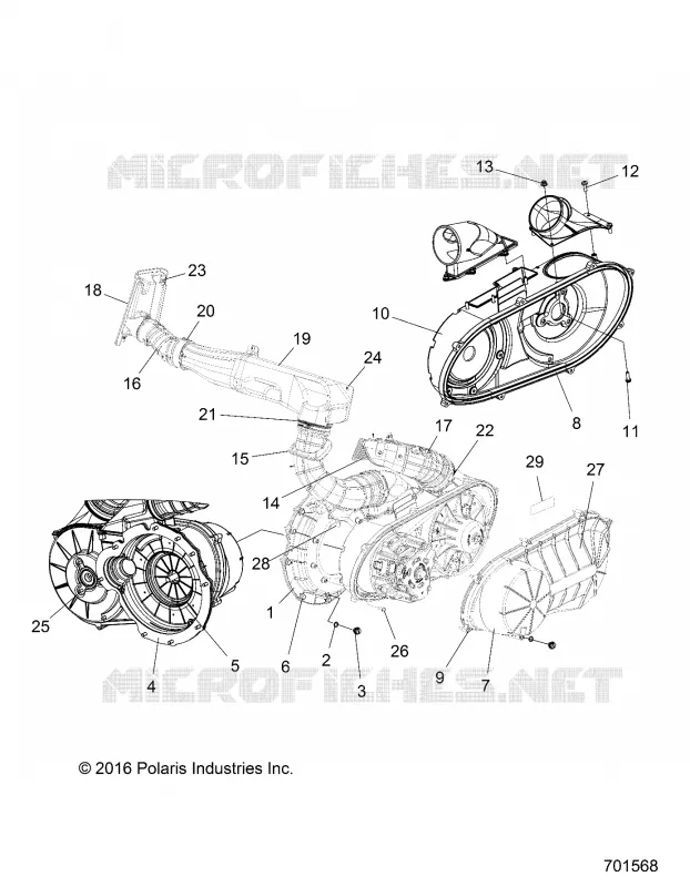 BODY, CLUTCH COVER AND DUCTING