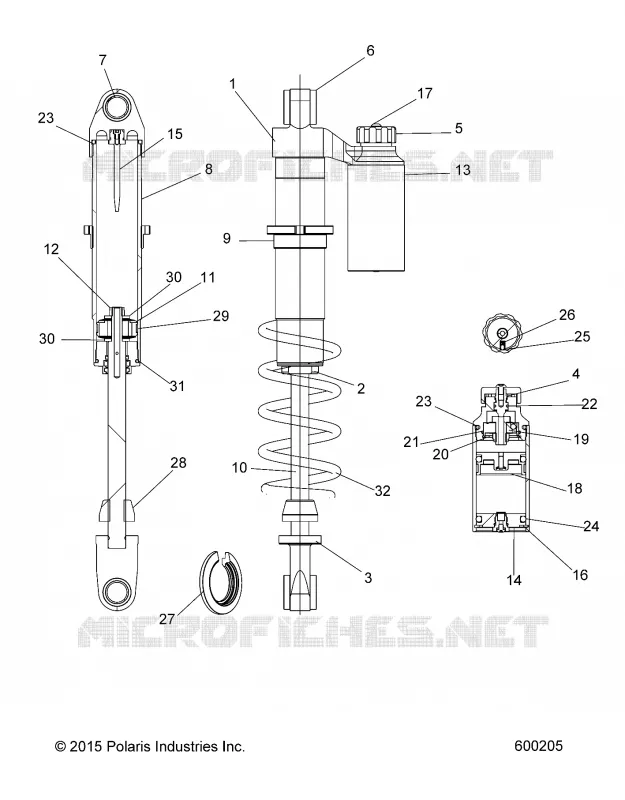 SUSPENSION, REAR SHOCK TRACK, W/RES.