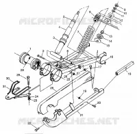 REAR SWING ARM   SHOCK MAGNUM 6X6 W97AE42A AND SWEDISH MAGNUM 6X6 S97AE4 (4940754075D003)