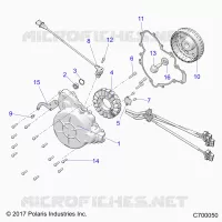 ENGINE, STATOR AND FLYWHEEL