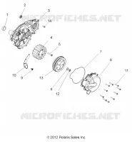 ENGINE, STATOR AND FLYWHEEL