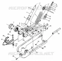REAR SWING ARM   SHOCK MAGNUM 6X6 W97AE42A AND SWEDISH MAGNUM 6X6 S97AE4 (4940754075D003)