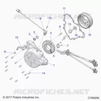 ENGINE, STATOR AND FLYWHEEL