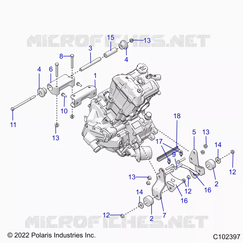 ENGINE, MOUNTING & LONG BLOCK