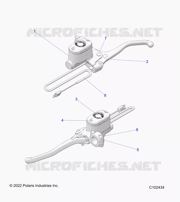 FRONT BRAKE BRAKE LEVER AND MASTER CYLINDER