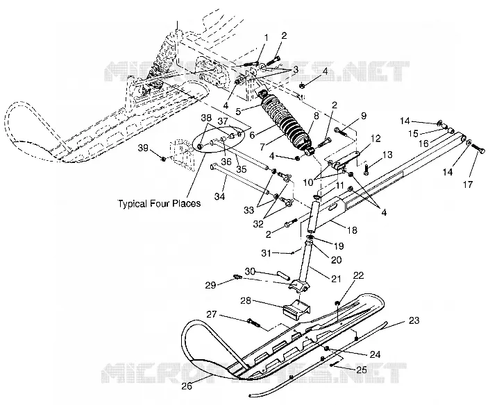 FRONT SUSPENSION AND SKI