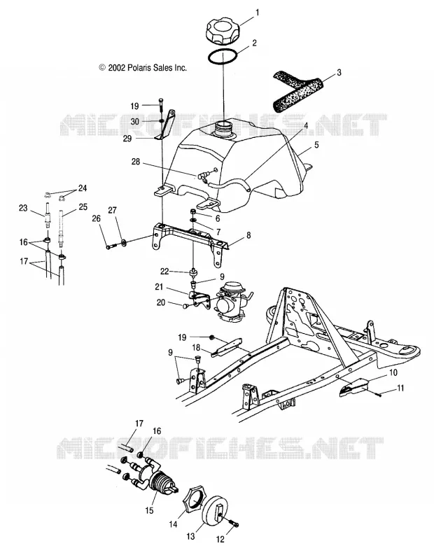 FUEL TANK AND CARBURETOR MOUNTING