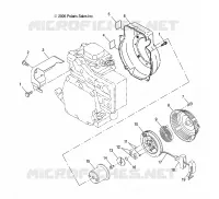 ENGINE, RECOIL STARTER AND BLOWER HOUSING
