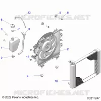 ENGINE, COOLING SYSTEM, RADIATOR, FAN & OVERFLOW BOTTLE