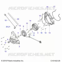 ENGINE, STATOR COVER AND FLYWHEEL