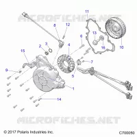 ENGINE, STATOR AND FLYWHEEL