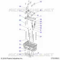 ENGINE, CYLINDER HEAD AND VALVES