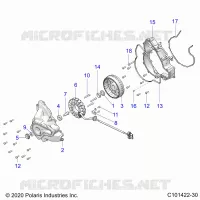ENGINE, STATOR COVER AND FLYWHEEL