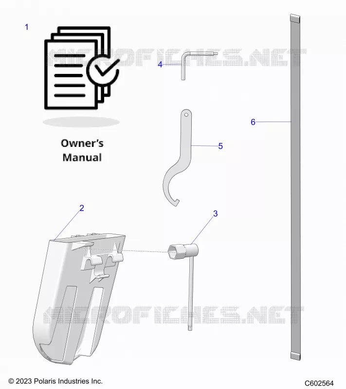 REFERENCES, OWNERS MANUAL, BELT HOLDER, TOOLS