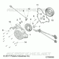 ENGINE, STATOR AND FLYWHEEL