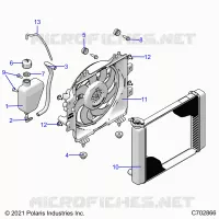ENGINE, COOLING SYSTEM, RADIATOR, FAN & OVERFLOW BOTTLE