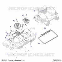ENGINE, COOLING SYSTEM, FANS AND SHROUDS