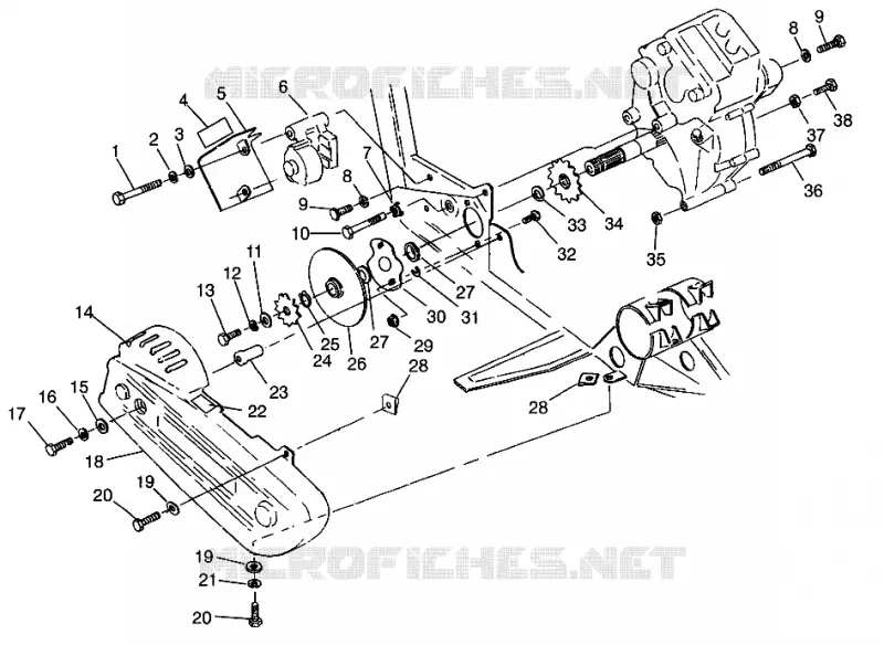 GEARCASE/BRAKE AND CHAIN COVER MOUNTING MAGNUM 4X4 W968144 AND SWEDISH MAGN (4936053605C005)