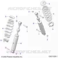 REAR SUSPENSION SHOCK AND MOUNTING