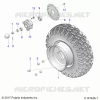 WHEELS, FRONT TIRE AND BRAKE DISK