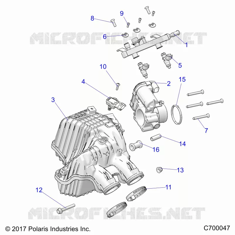 ENGINE, AIR INTAKE MANIFOLD, THROTTLE BODY, FUEL RAIL