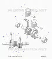 ENGINE, PISTON AND CRANKSHAFT