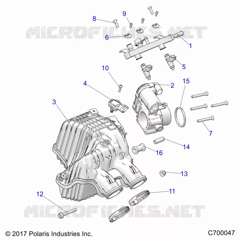 ENGINE, AIR INTAKE MANIFOLD, THROTTLE BODY, FUEL RAIL