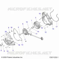 ENGINE, STATOR COVER AND FLYWHEEL