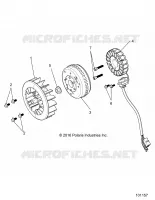 ENGINE, STATOR AND FLYWHEEL