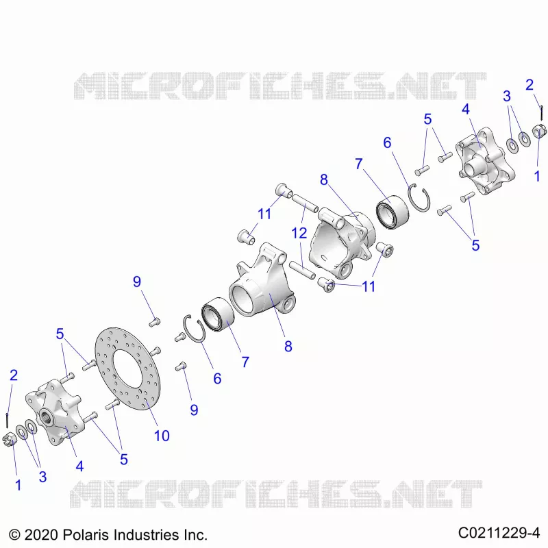 REAR SUSPENSION HUBS, CARRIER AND BRAKE DISC