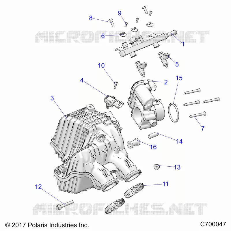 ENGINE, AIR INTAKE MANIFOLD, THROTTLE BODY, FUEL RAIL