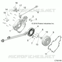 ENGINE, STATOR AND FLYWHEEL
