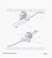 FRONT BRAKE BRAKE LEVER AND MASTER CYLINDER