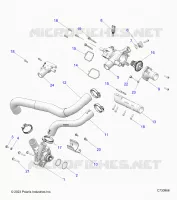ENGINE, COOLANT PUMP AND THERMOSTAT