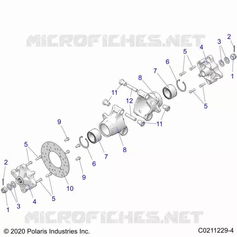 REAR SUSPENSION HUBS, CARRIER AND BRAKE DISC