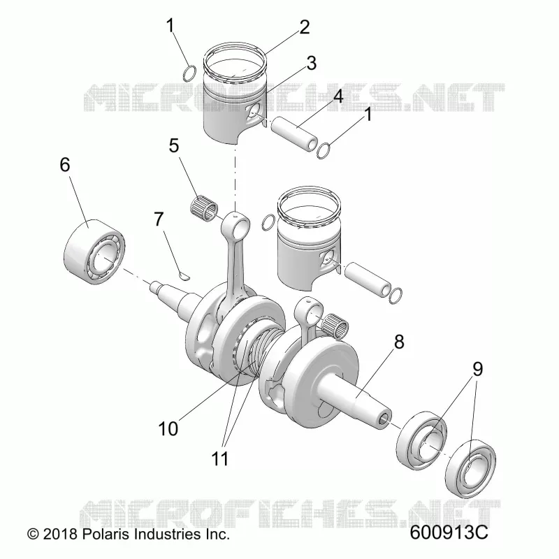 ENGINE, PISTON AND CRANKSHAFT