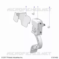 ENGINE, THROTTLE PEDAL AND MOUNT