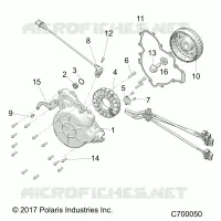 ENGINE, STATOR AND FLYWHEEL