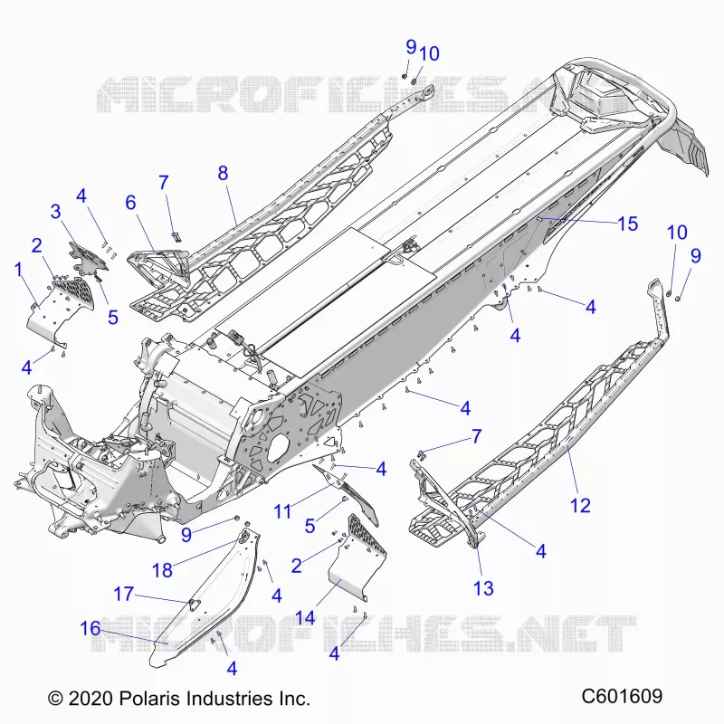 CHASSIS, CLUTCH GUARD, FOOTRESTS, AND RUNNINGBOARDS